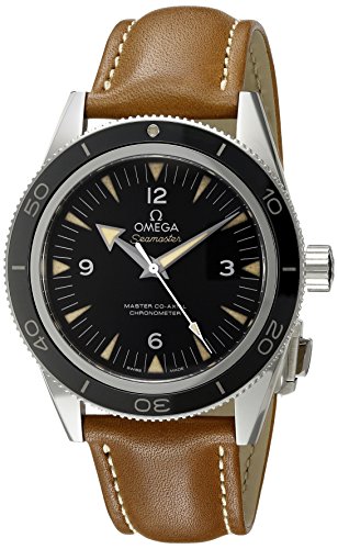 Omega Men's 'Seamaster' Swiss Stainless Steel and Leather Automatic Watch, Color:Brown (Model: 23332412101002)