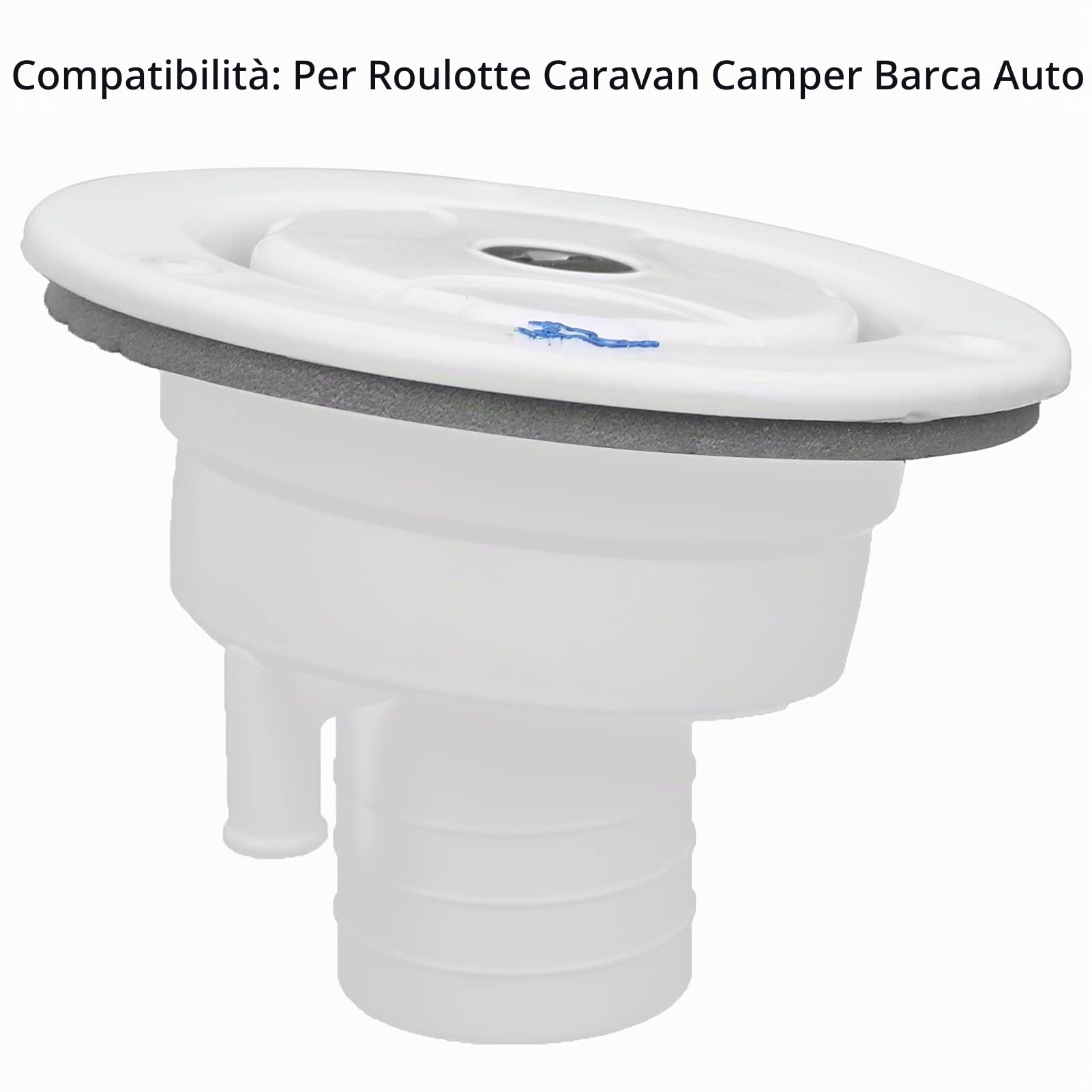Tappo del Serbatoio, Ingresso per Camper e Caravan, Serbatoio Carburante e Acqua con 2 Chiavi (Bianco)