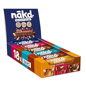 Nakd Fruit & Nut Bar Variety Pack – Vegan – Healthy Snack – Gluten Free – 35g x 18 bars