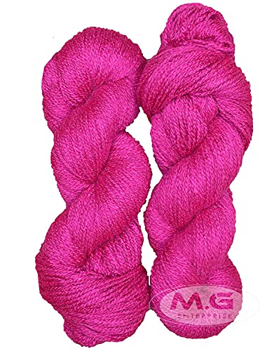 Image of M.G Knitting Yarn, RABIT Excel Rani (400 gm) Wool Hank Hand Knitting Wool /Art Craft Soft Fingering Crochet Hook Yarn, Needle Knitting Yarn Thread Dyed