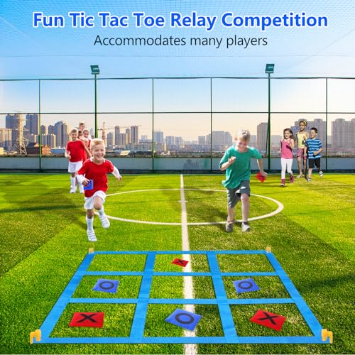 image for CWLAKON Outdoor Giant Tic Tac Toe Bean Bag Toss Games for Kids Adults 