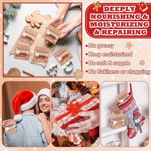 Image of 24 Pcs Christmas Hot Cocoa Lip Balms Bulk Christmas Party Stocking Stuffers Hot Chocolate Flavor Coffee Gift Supplies for Travel Lipstick Winter Birthday Party Favors