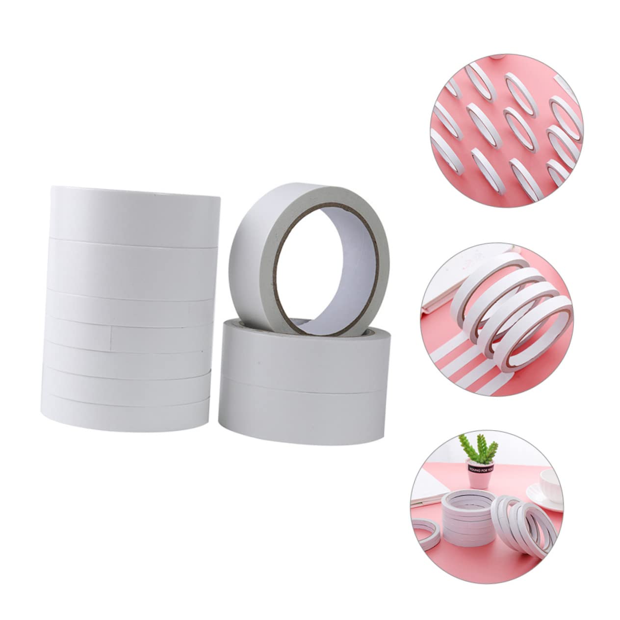 HOMSFOU 3 Sätze Doppelseitiges Klebeband Haftend Transparent Für Büro Basteln Vielseitig Einsetzbar Selbstklebend Einfache Anwendung 9 Rollen * 3
