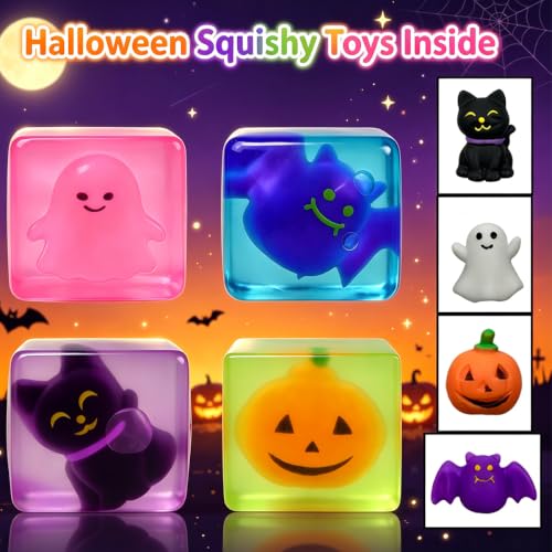 Anditoy 4 Pack Halloween Stress Balls with Halloween Mochi Squishy Toys Inside for Kids Boys Girls Halloween Treat Bags Gifts Party Favors - Image 2