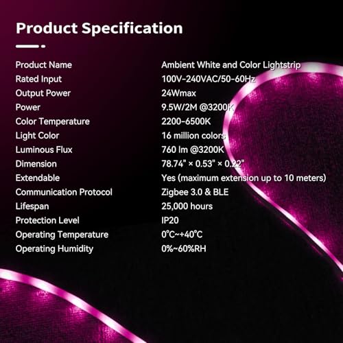 Tira LED Inteligente Zigbee3.0 RGBCW 2m Multicolor miniatura 5