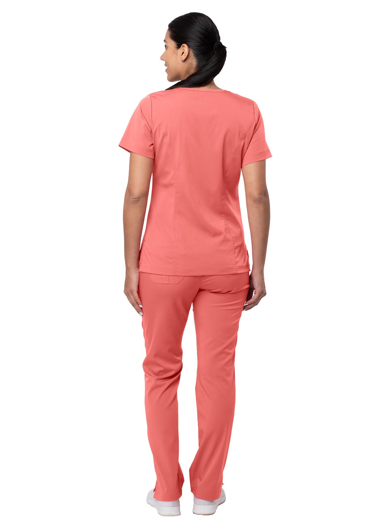 Adar Uniforms Tenue Aide Soignante - Blouse Col en V & Pantalon Poches Multiples