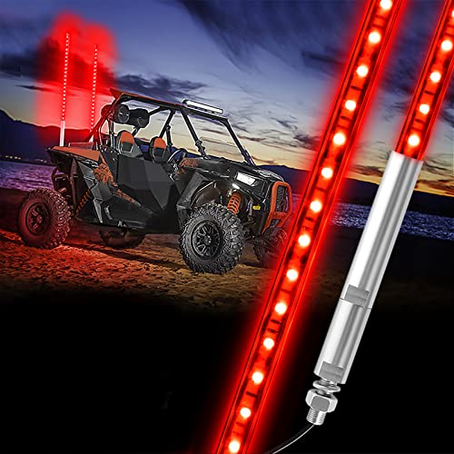 Fouets lumineux LED rouges 90 cm haute visibilité pour RZR 4x4