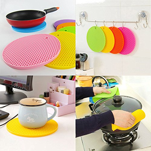 Image of Store2508 Microfiber Reversible Dish Drying Mat Pack of 3 38x51 Cm Each 5 Pcs Silicone Heat Resistant Mats for Kitchen