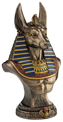Busto Estatua Anubis Egipcio Acabado Bronce