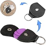 Purple Aluminium Capo - Key Clamp for Acoustic Guitar, Electric Guitar, Ukulele, Bass - Includes Guitar Picks, Leather Picks Holder and Bridge Pins Puller