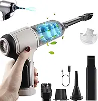 Aspirador de Pó Portátil Soprador 2 em 1 Multifuncional Sem Fio Recarregável USB Ideal Para Limpeza de Carro, Sala, Cozinha, Quarto, Banheiro, Escritório (Cinza) Exclusivo da Marca Layed®