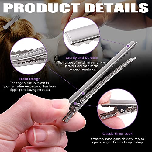 Swpeet 160Pcs Hair Clips For Silicone Resin Molds, 5 Patterns Metal Hair Barrettes Alligator Hair Clips Duck Bill Hair Clips Flat Top Single Prong Hairpins For Making Acrylic Resin Hair Clips, Diy Hair Clips Art Crafts #TOP3