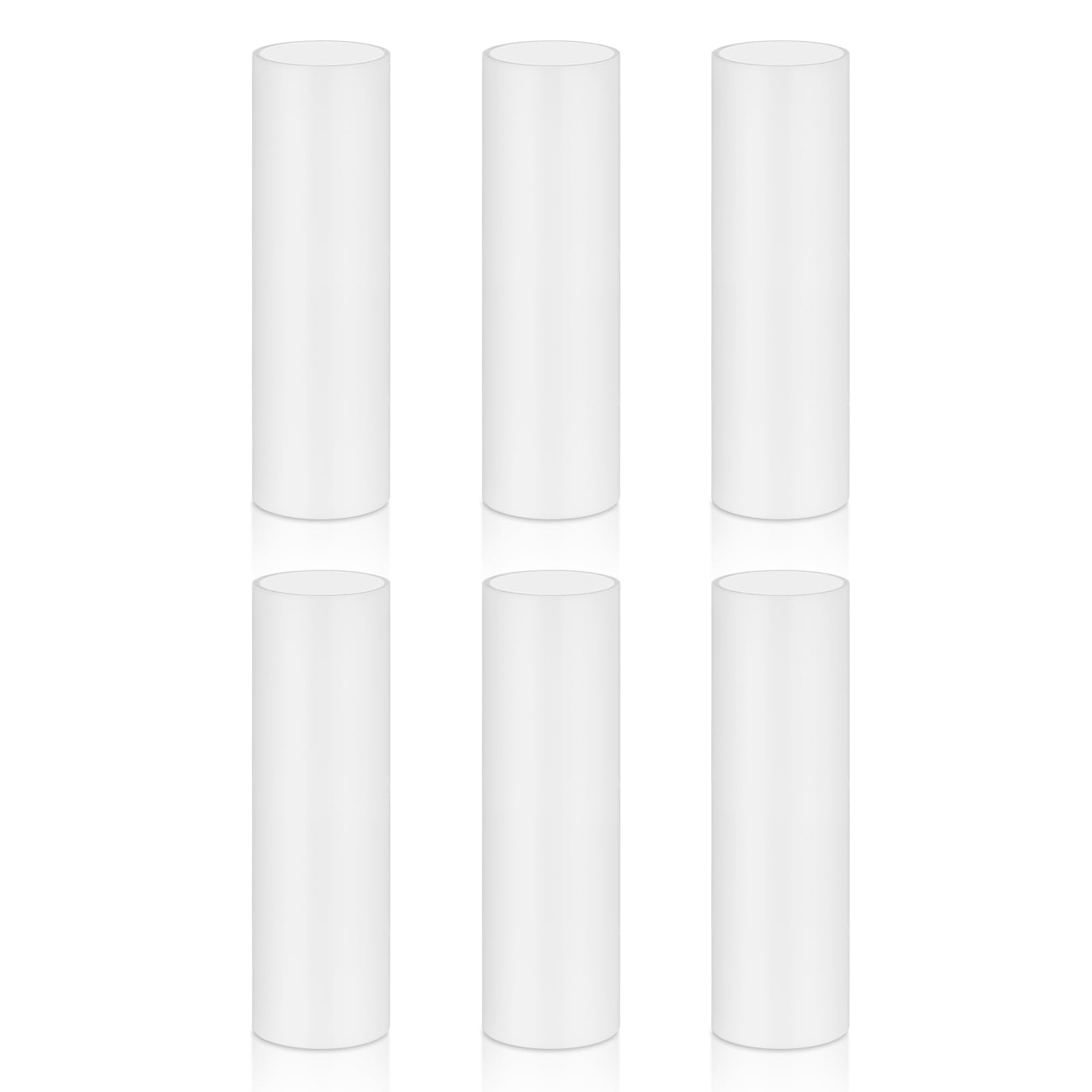 3 Inch Tall White Plastic Candle Covers Sleeves,Chandelier Socket Sleeves,Candelabra Base E12 Socket Covers Set of 6