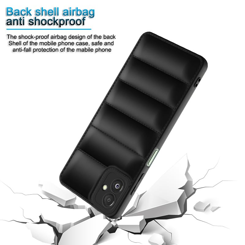 Image of Plus Puffer Case Camera Protection Soft Back Cover for Samsung Galaxy F14 5G - Black