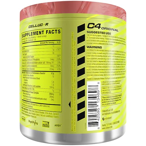 Image of C4 Original Pre Workout - Popsicle Cherry - Pre-Workout for Endurance, Focus & Performance with 200mg Caffeine, Beta-Alanine, Creatine Nitrate, L-Arginine & PeptiPump - Sugar Free, 30 Serv