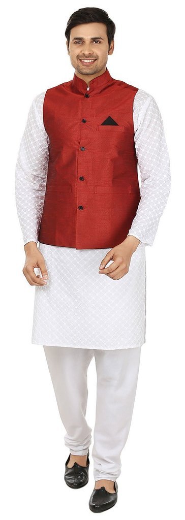 Royal Men's Kurta Silk Blend Fusion Wear Evening Jacket