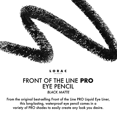 Lorac Front Line Pro Waterproof Eyeliner Pencil, Matte Black| Long Lasting| Makeup Pencil Sharpener | High-Precision #TOP2
