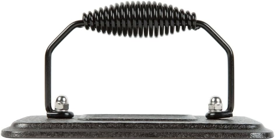 Lodge Pre-Seasoned Cast Iron Grill Press with Cool-Grip Spiral Handle, 4.5 inch X 6.75 inch, Black