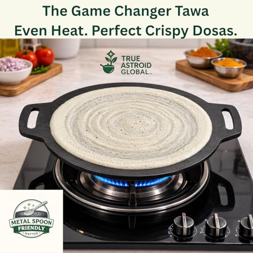 Image of Pure Iron Dosa Tawa, 12 Inch, 6mm Thick, Fully Seasoned, Non-Stick, Flat Borderless Design, 30 cm, 3.6 kg