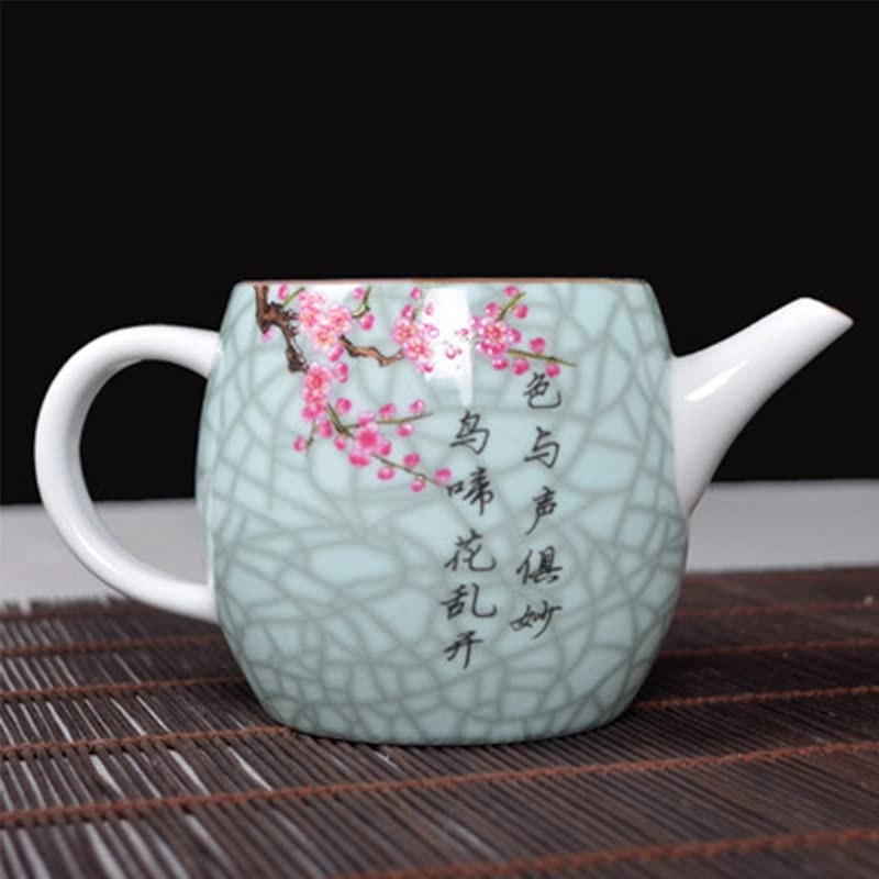 Tetera de cerámica, Juego de té de Kung Fu, Tetera Individual de Porcelana Azul y Blanca, Tetera pequeña con patrón de Flores para el hogar