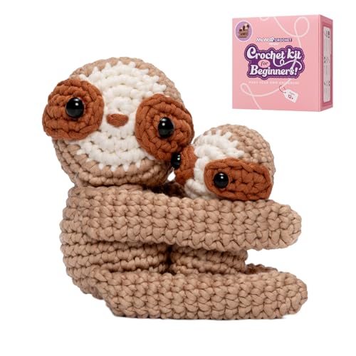 Image of Mewaii Crochet Kit for Beginners with 40% Extra Eco-Friendly Pre-Started Easy Yarn, Step-by-Step Video Tutorials for Adults and Kids (Highland Cattle)