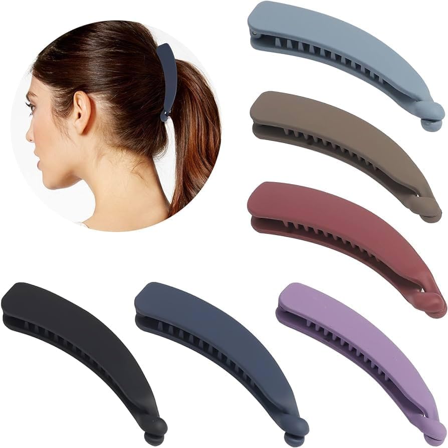 Amazon.co.jp: バナナクリップヘア、細い髪のための6ピース