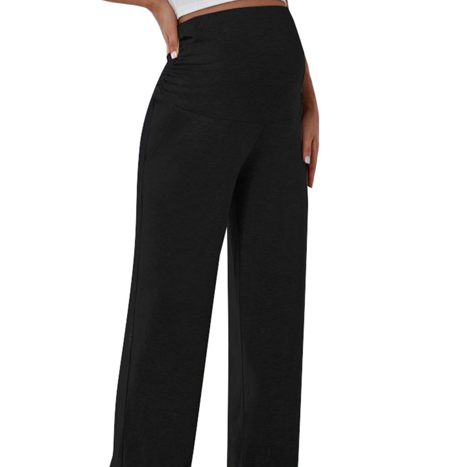Pantalon de loisirs pour femme enceinte - Décontracté - Long et confortable - Pantalon de grossesse - Pantalon de maternité - Pantalon de jogging - Pantalon de maternité - Pantalon de maternité -