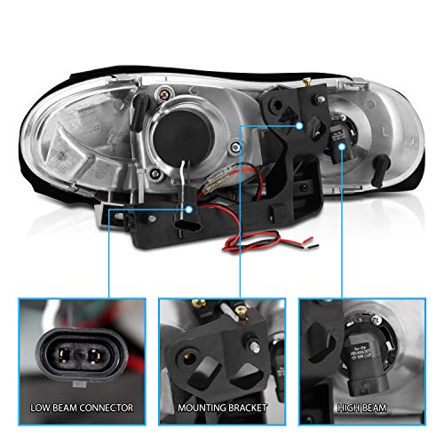 AmeriLite LED Halo Projector Headlights for 1998-2001 Chevy Camaro - Image 6