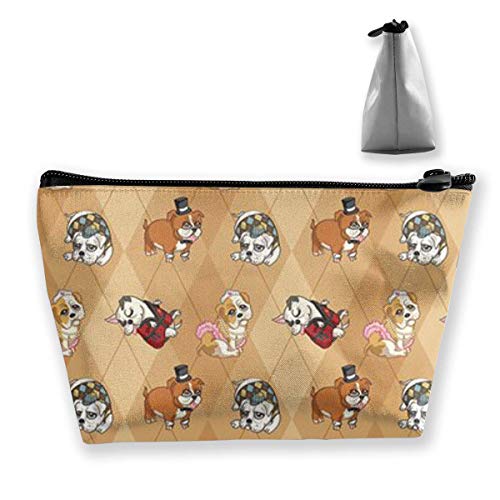 Preisvergleich Produktbild Ausgefallene englische Bulldoggen Make-up-Beutel Toilettenartikel Aufbewahrung Kosmetiktasche Organizer Clutch für Frauen & Mädchen Schulreisebüro