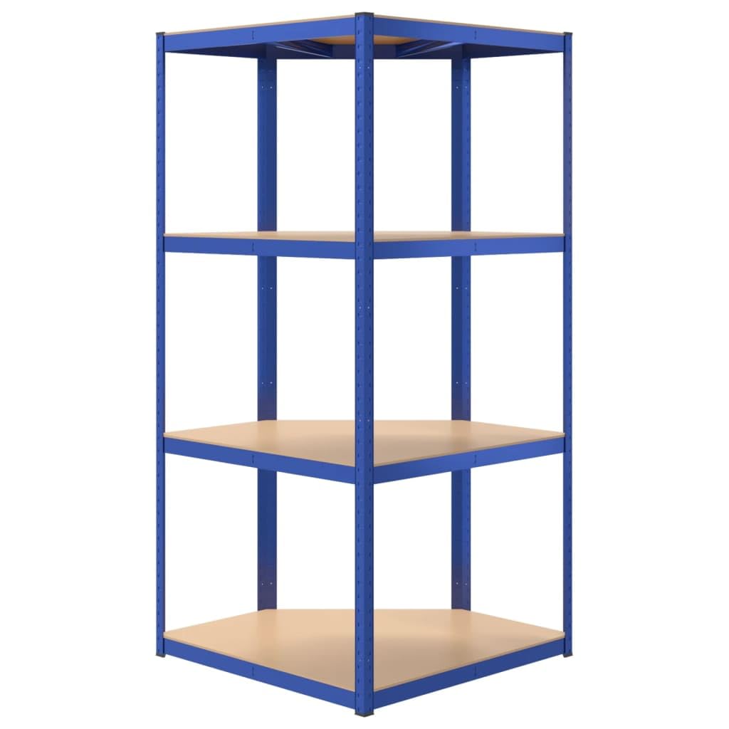 Générique Étagère d'angle à 4 Niveaux Bleu Acier et Bois d'ingénierie,Entreprise & Industrie,Stockage Industriel,Étagères industrielles,Bleu,12.77 KG,152852