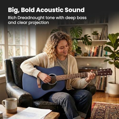 Image of Fender FA Series Dreadnought Acoustic Guitar - Saphire Blue Bundle with Gig Bag, Strings, Picks, and Austin Bazaar Instructional DVD