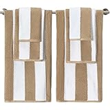 Caro Home Rugby Stripe 6-Piece Towel Set