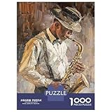 Músico de Jazz Tocando el Saxo 1000 Piezas Set De Puzzle Puzzle Cartón Premium – para Mayores Entusiastas, Entrena La Concentración, Regalo De Inauguración Y Ocio En Casa 52x38cm/1000pcs