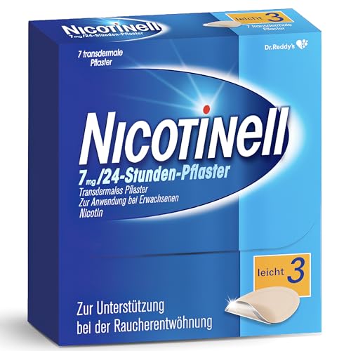 Nicotinell pflaster 7 mg / 24-Stunden- Nikotinpflaster, 7 St.: Pflasterstärke Leicht. Raucherentwöhnung. Mit der Steady-Flow Technologie hilft. Nikotinpflaster. Rauchen aufhören. Nikotin aufhören
