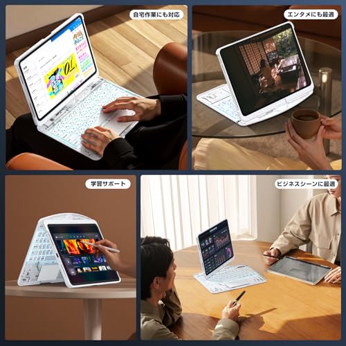 Sencela 2025新登場 iPad Pro 11インチ(M4) 日本語配列キーボードケース 透明ホワイト の商品画像 6