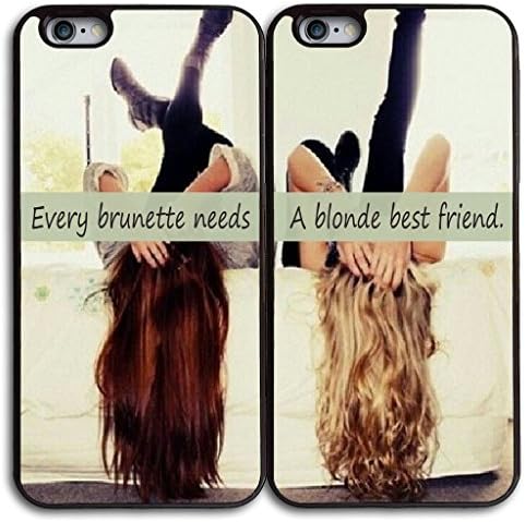 EZILLION Personalized TPU Silicone Protective Case For iPhone 6S and 6S Plus [ Various Design for Choice ] [ Bumper Rubber Cover ] Every Brunette Need A Blonde Best Friend