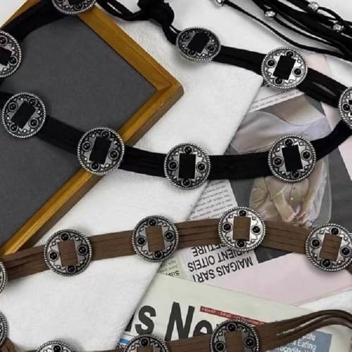 Punk Waistband Vintage Y2K Versatile Waist Strap Women's Bohemian Tie Rope Waist Belt(coffee)3