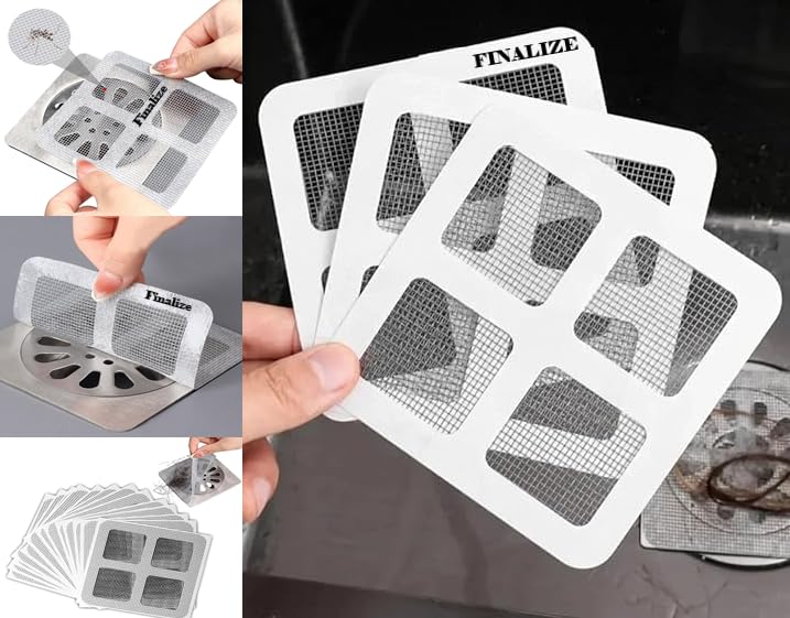 FINALIZE Disposable Shower Drain Hair Catcher, Drain Hair Catcher Waterproof Mesh Stickers for Bathroom Accessories, Apartment Essentials for Kitchen, Sink,Shower Drain Floor Sink Strainer - (15) (B0D7MQ6SG1) Amazon Price History, Amazon Price Tracker
