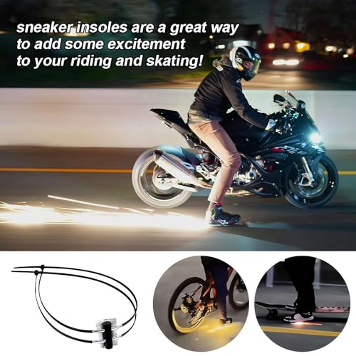 Accesorios para Skateboard y Bicicleta: Herramienta de Chispa por Fricción, Protector Ajustable para Zapatos o Botas, Almohadilla para Fricción, Almohadilla de Pedernal para Bicicleta, Deslizadores de Presión con el Pie (10 unidades) miniatura 3