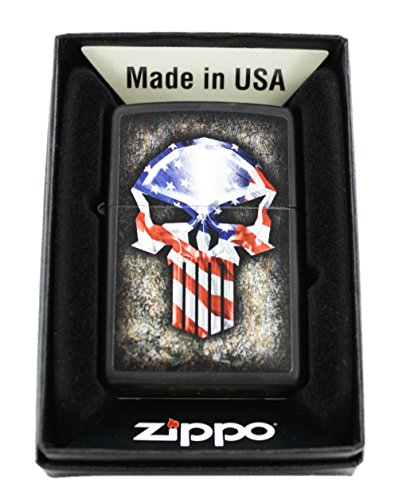 Encendedor Zippo Matte Black Calavera Punisher miniatura 2