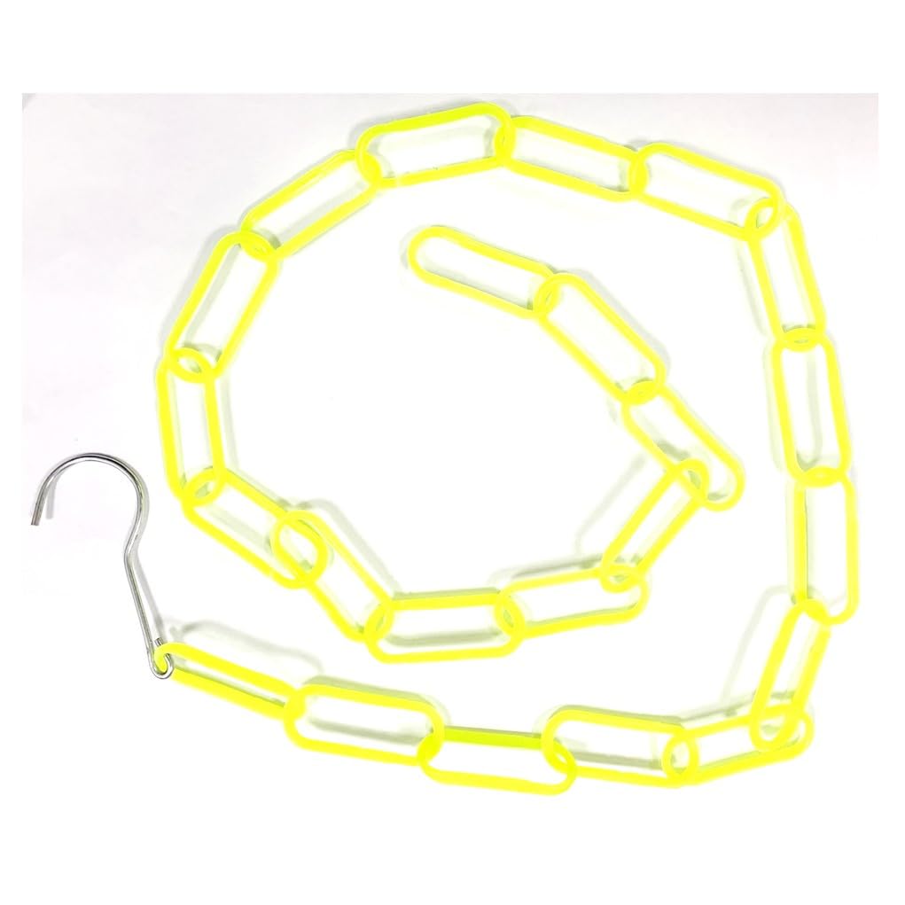 My Shopfittings Plastic Yellow Heavy Duty Pastic And Metel Market Shop Display Long Metal Plastic Chain With Hook Hanging Clothes (Plastic Yellow)