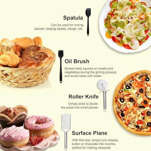 Pleafind 44-Piece Silicone Kitchen Utensils Set - Non-Stick, Heat-Resistant Cooking Tools for Every Culinary Need (Black) - Image 7