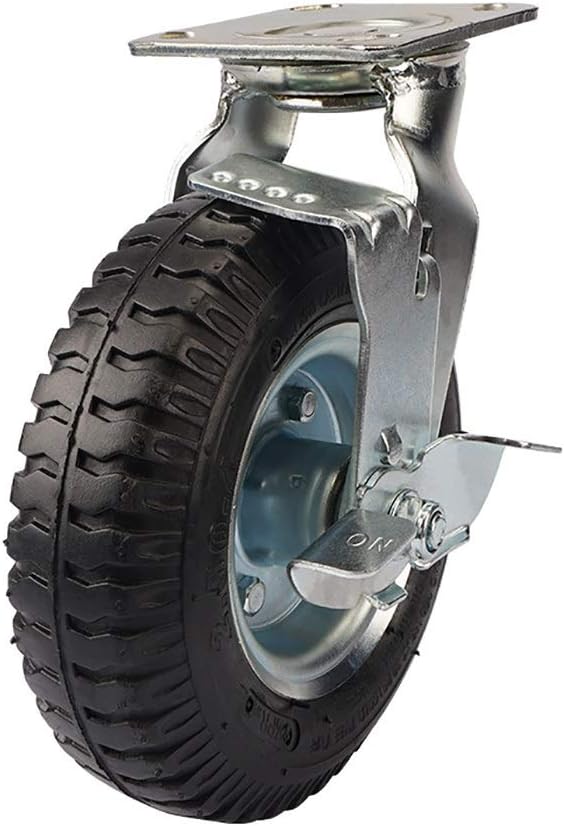 Swivel Caster Wheels Set 4 Pcs Heavy Duty 212mm Inflatable Rubber