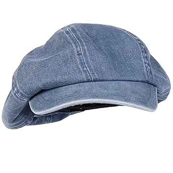 帽子 Beret 8 panel denim ML cph Women's Washed Denim Newsboy Cap Fashion Vintage 8 Panels