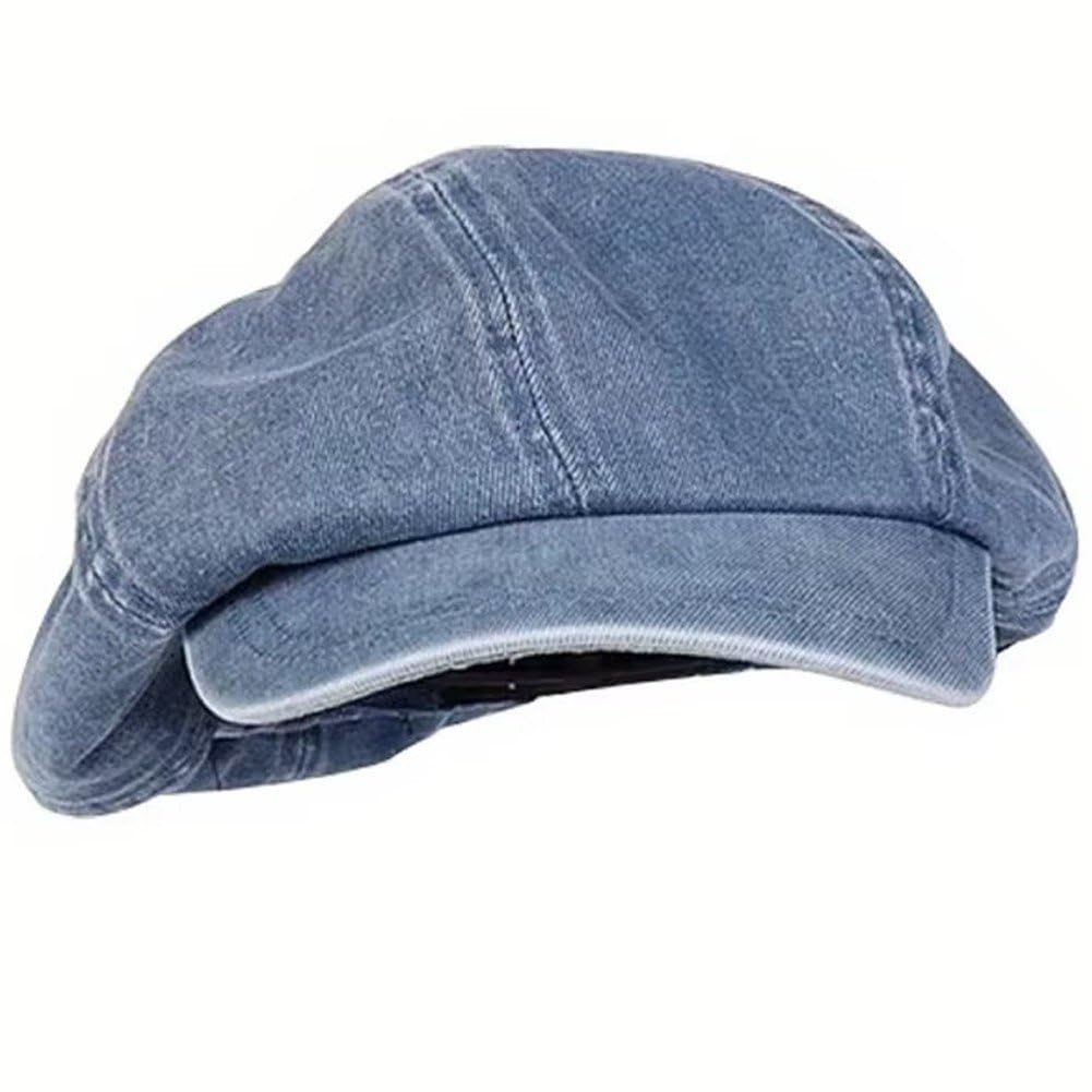 帽子 Beret 8 panel denim ML cph Women Leisure Octagonal Hat Ladies Denim Beret Hat Cowboy