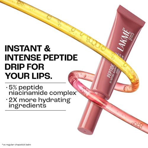 Image of Lakme Peptide Lip IV with 5% Peptide-Niacinamide Complex, For Intense Hydration With A Serum-Like Texture That Visibly Plumps, Smoothens, and Repairs, Bare Minimum Hydration, 10g
