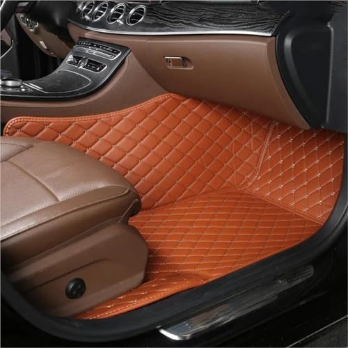 Alfombrilla automóvil A3 8P impermeable con base antideslizante de piel marrón