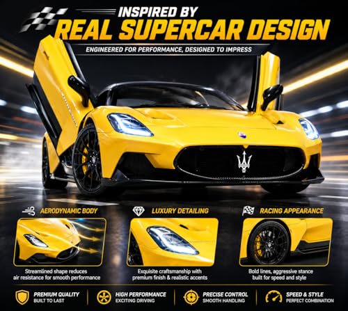Image of Remote Control Sports Car & Off-Road SUV Toy for Kids, High Speed RC Racing with Wireless Remote, Realistic Lights & Premium Design Gift for Boys Girls (1:12 Sports car)