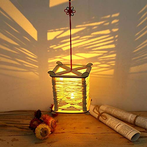 DIY Lantern Rope Hanging LED Light Pentagon Chinese Knot Crafts Luminous Ornaments Hanging Ornaments LED Lighting