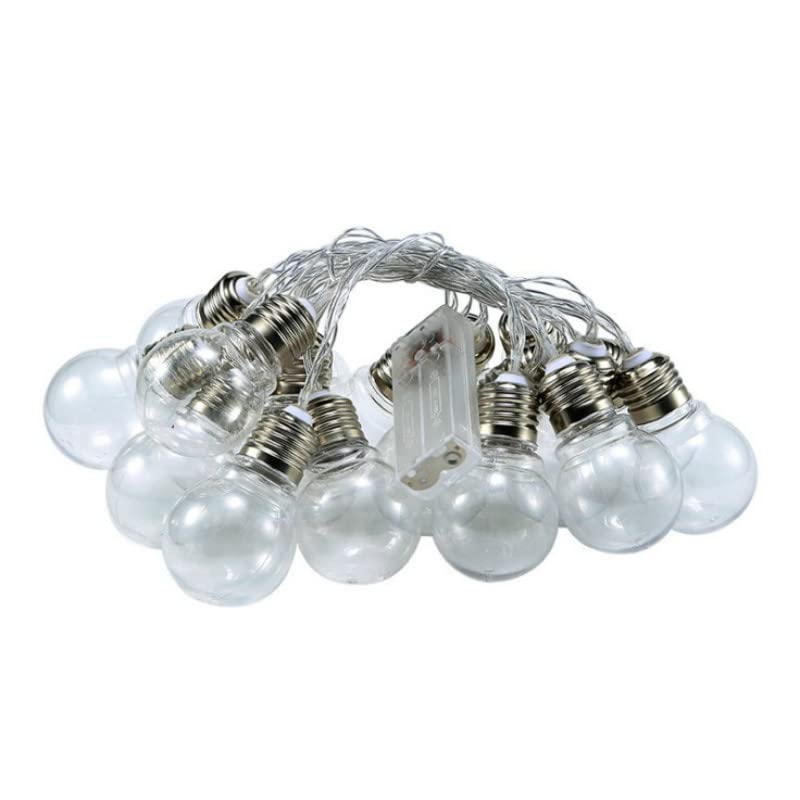 Luci a LED a sfera trasparenti a LED, lampadine Edison a batteria per feste di matrimonio in giardino, decorazioni natalizie (6M40LED)